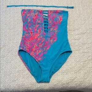 Lilly Pulitzer Vibrant Blue and Pink Swimsuit